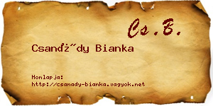 Csanády Bianka névjegykártya