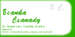 bianka csanady business card