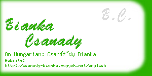 bianka csanady business card